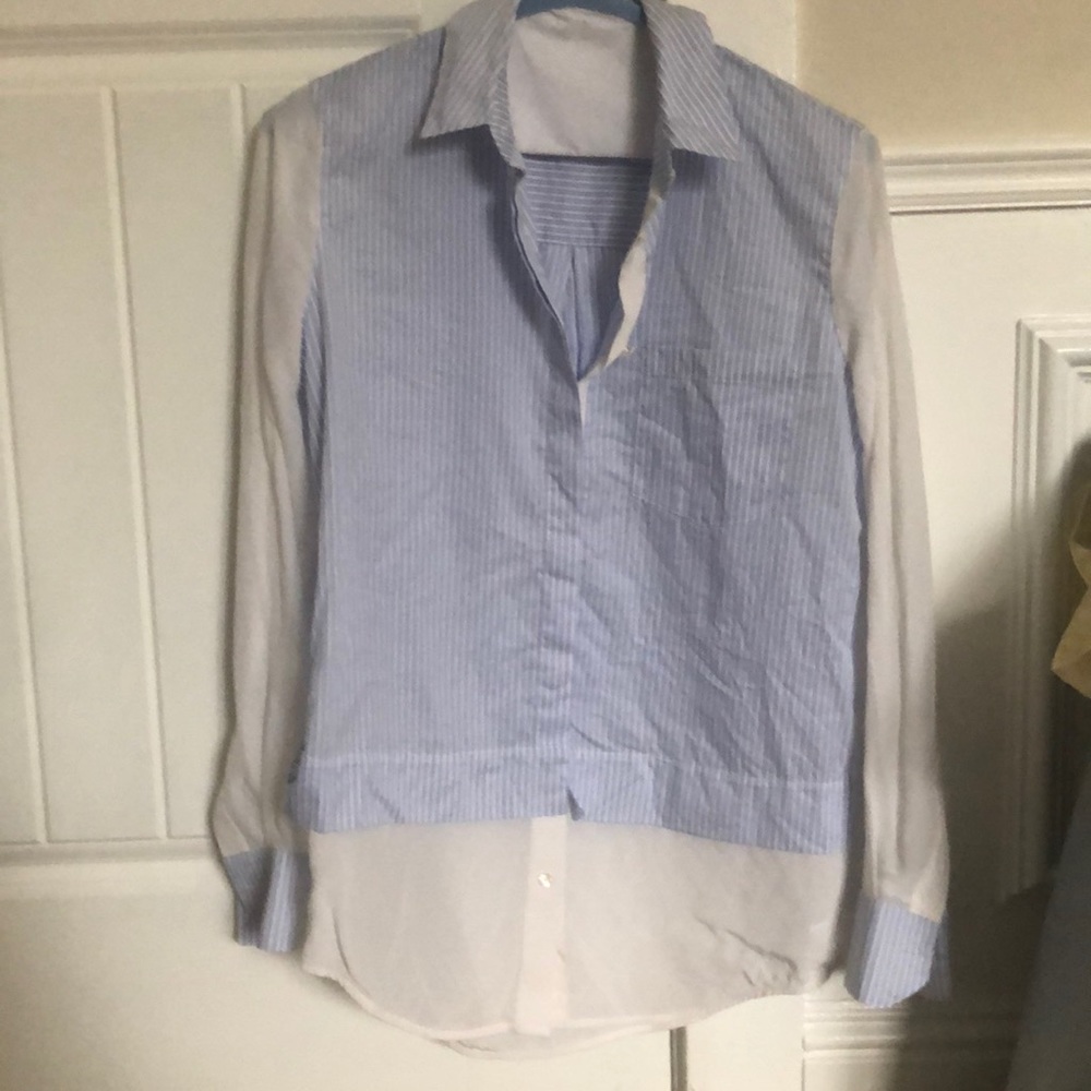 Vince pin striped and silk button down